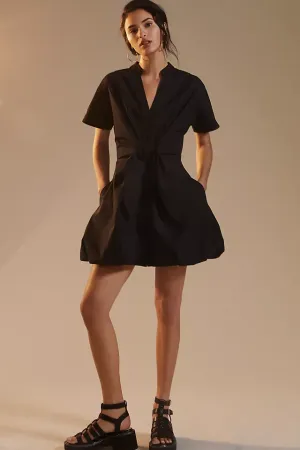 Belted Mini Shirt Short Dress