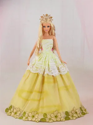 1 Pcs  Fashion  Wedding Dress Princess Gown Dress Clothes Gown For Barbie doll dress Free shipping