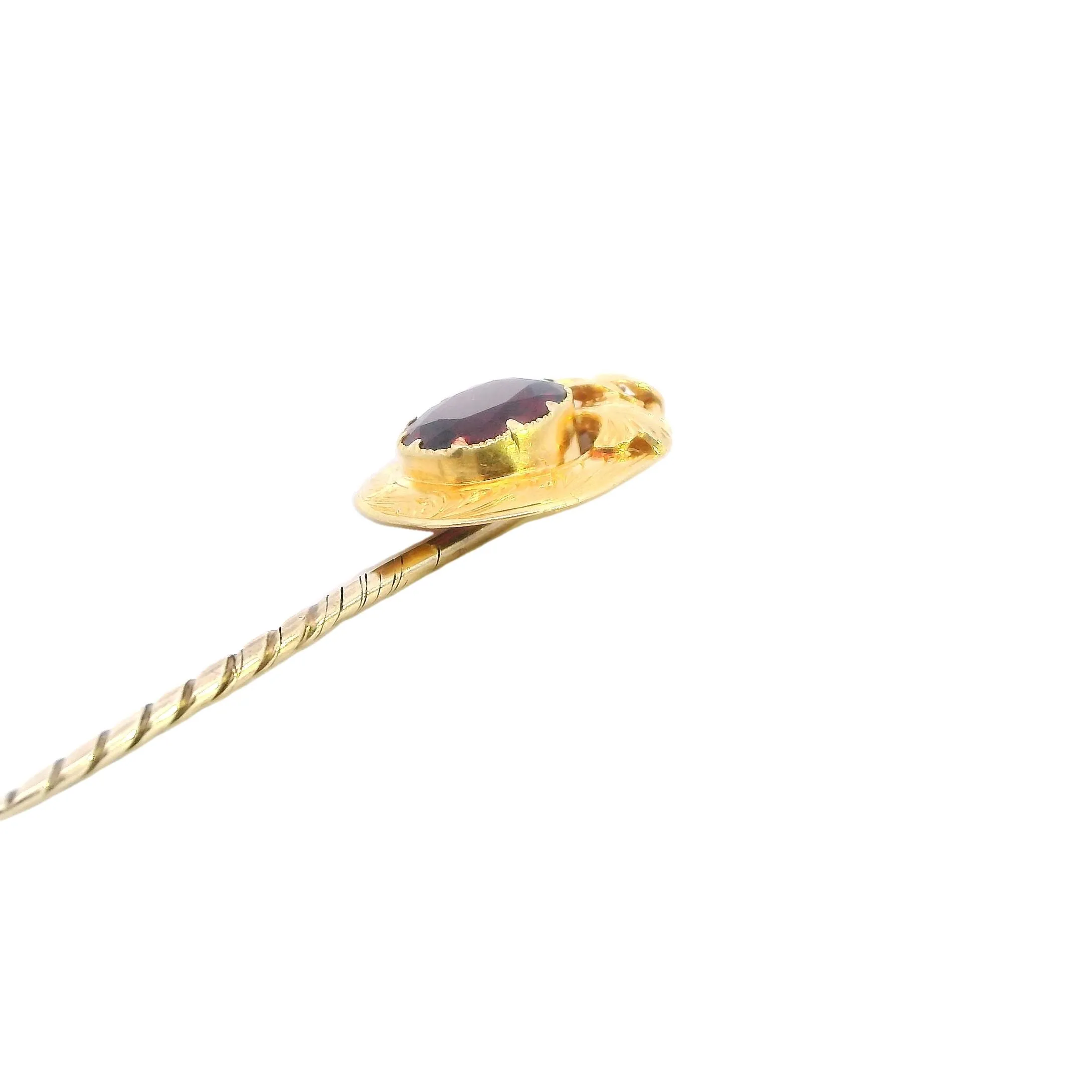 18ct Yellow Gold Garnet Lapel Pin