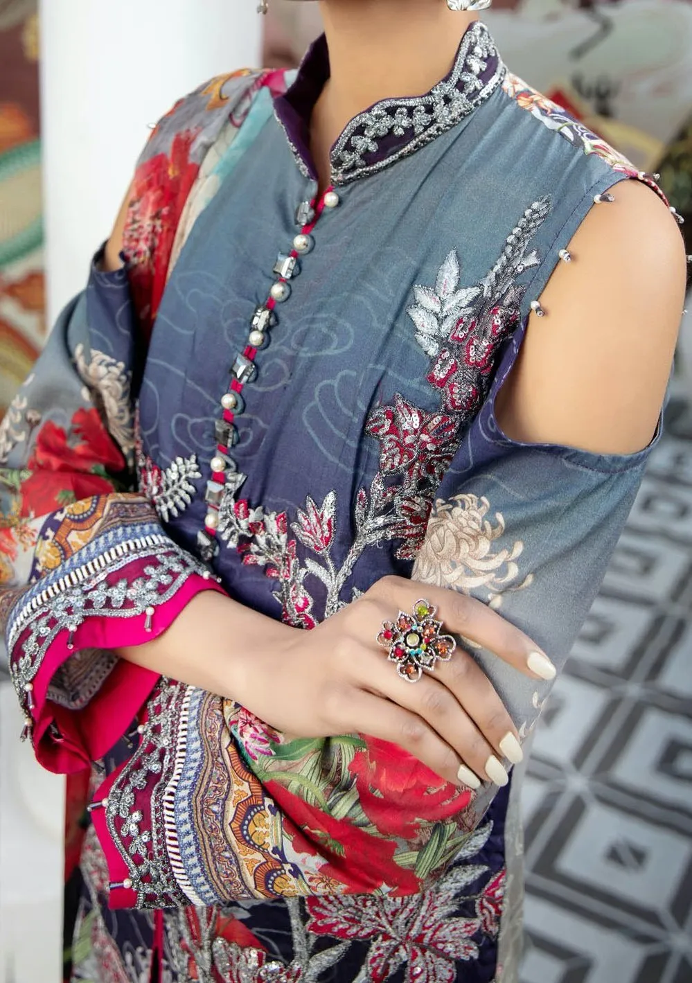 Adan's Libas Embroidered Pakistani Luxury Lawn Dress