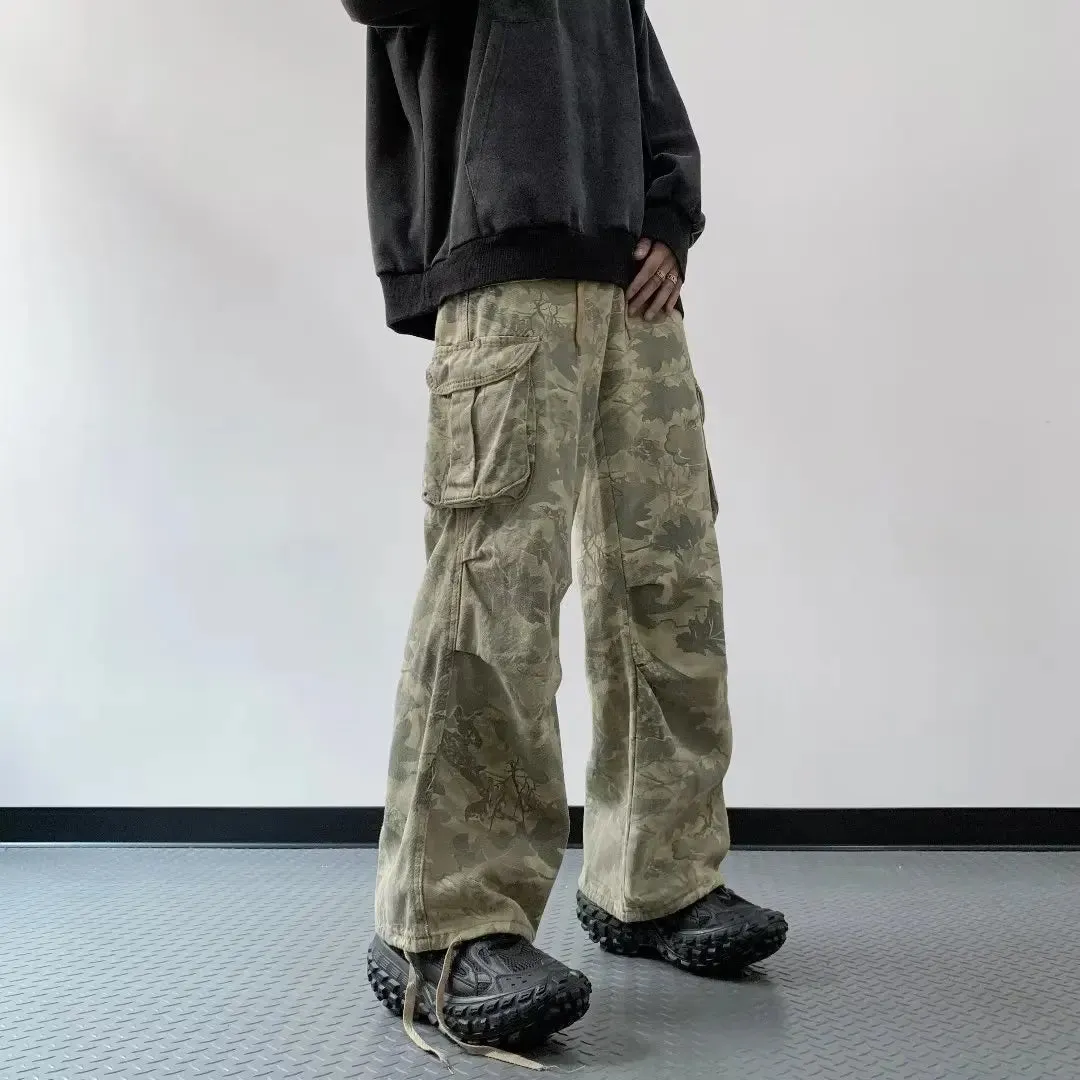 Aidase Cargo Pants Men Jogging Casual Pants Cotton Full Length Military Mens Streetwear Wide Leg Casual Pants Male Pantalones Hombre