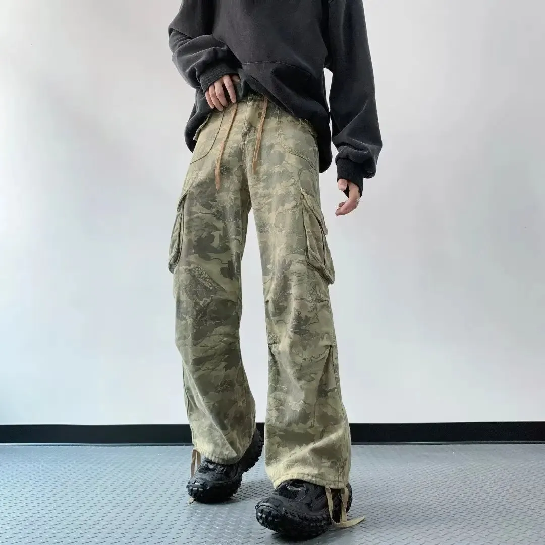 Aidase Cargo Pants Men Jogging Casual Pants Cotton Full Length Military Mens Streetwear Wide Leg Casual Pants Male Pantalones Hombre