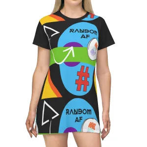 All Over Print T-Shirt Dress RANDOM AF