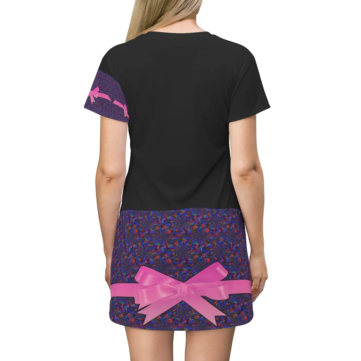 All Over Print T-Shirt Dress RIBBONS