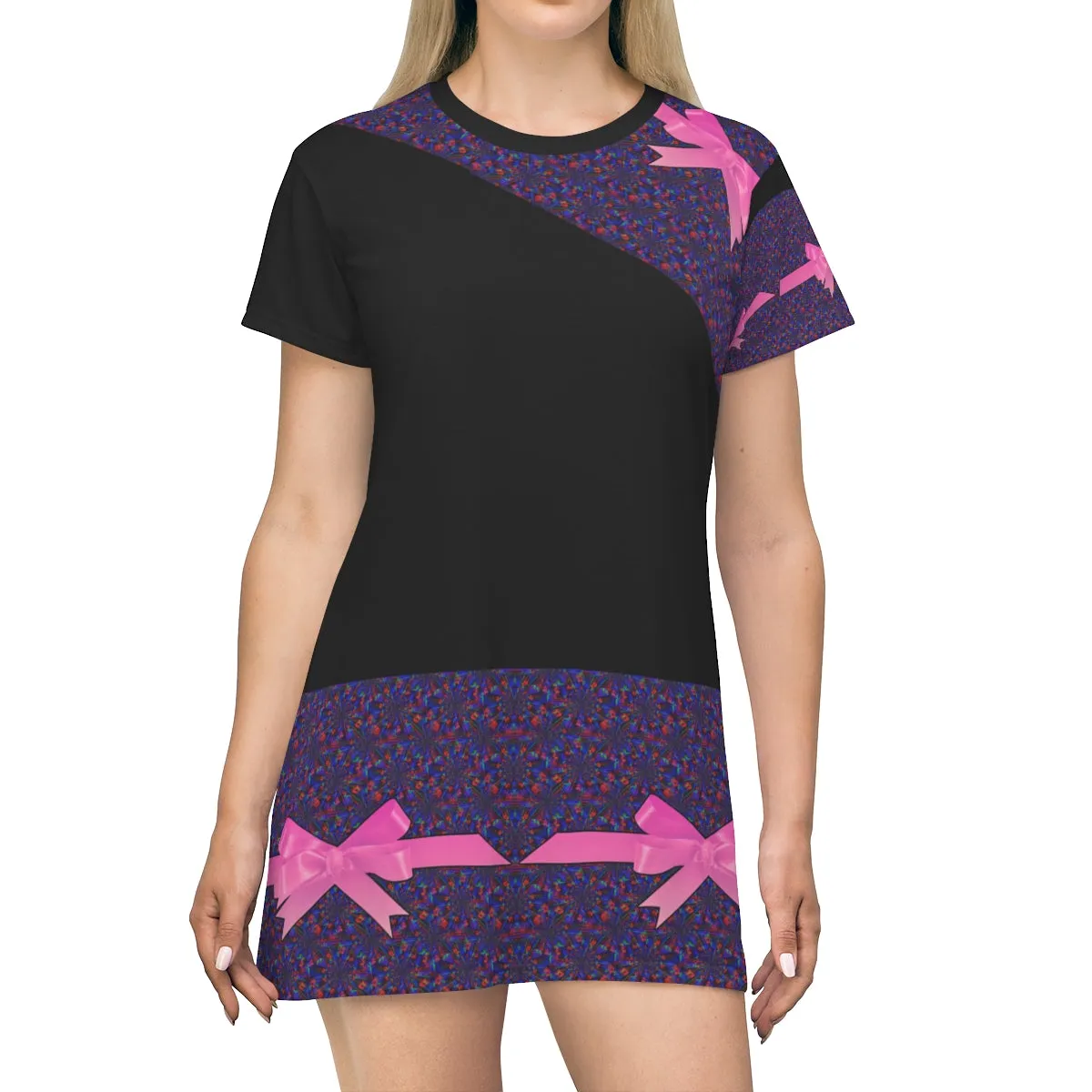 All Over Print T-Shirt Dress RIBBONS