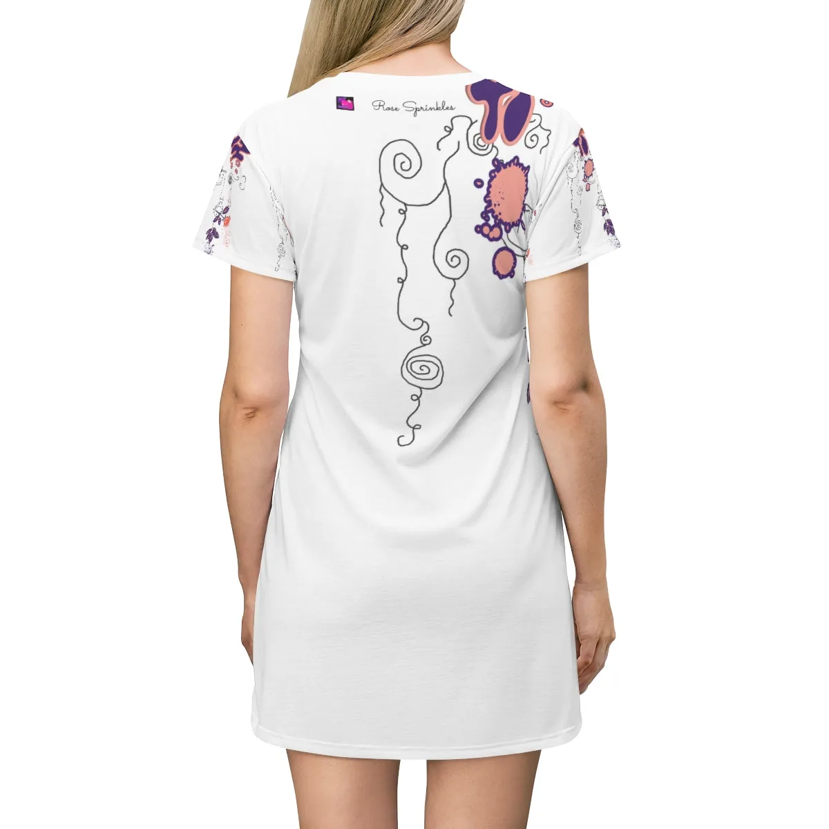 All Over Print T-Shirt Dress ROSE SPRINKLES