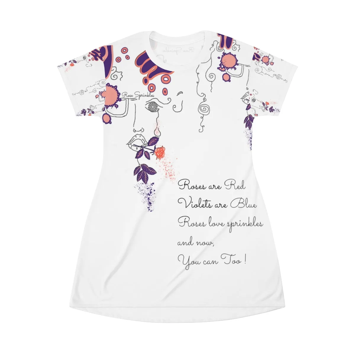 All Over Print T-Shirt Dress ROSE SPRINKLES