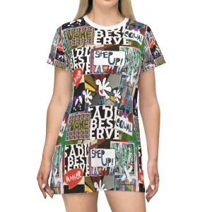 All Over Print T-Shirt Dress STEP UP