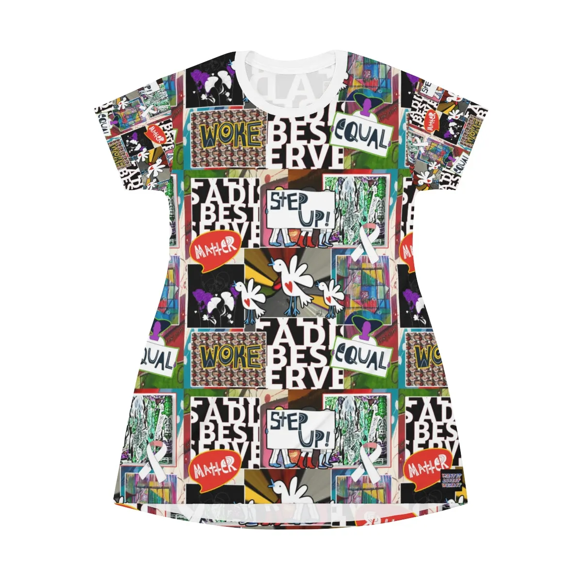 All Over Print T-Shirt Dress STEP UP