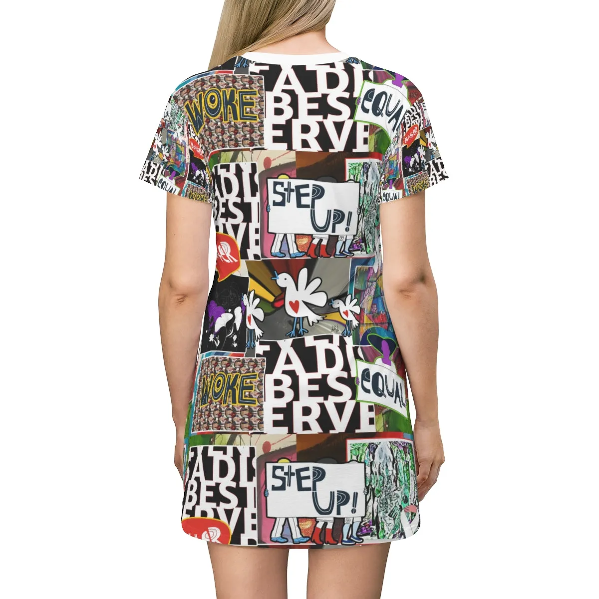 All Over Print T-Shirt Dress STEP UP