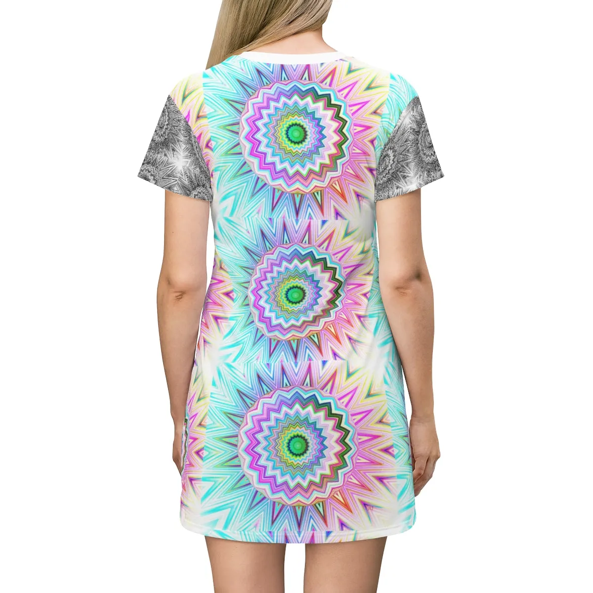 All Over Print T-Shirt Dress SUNBURST DELIGHT