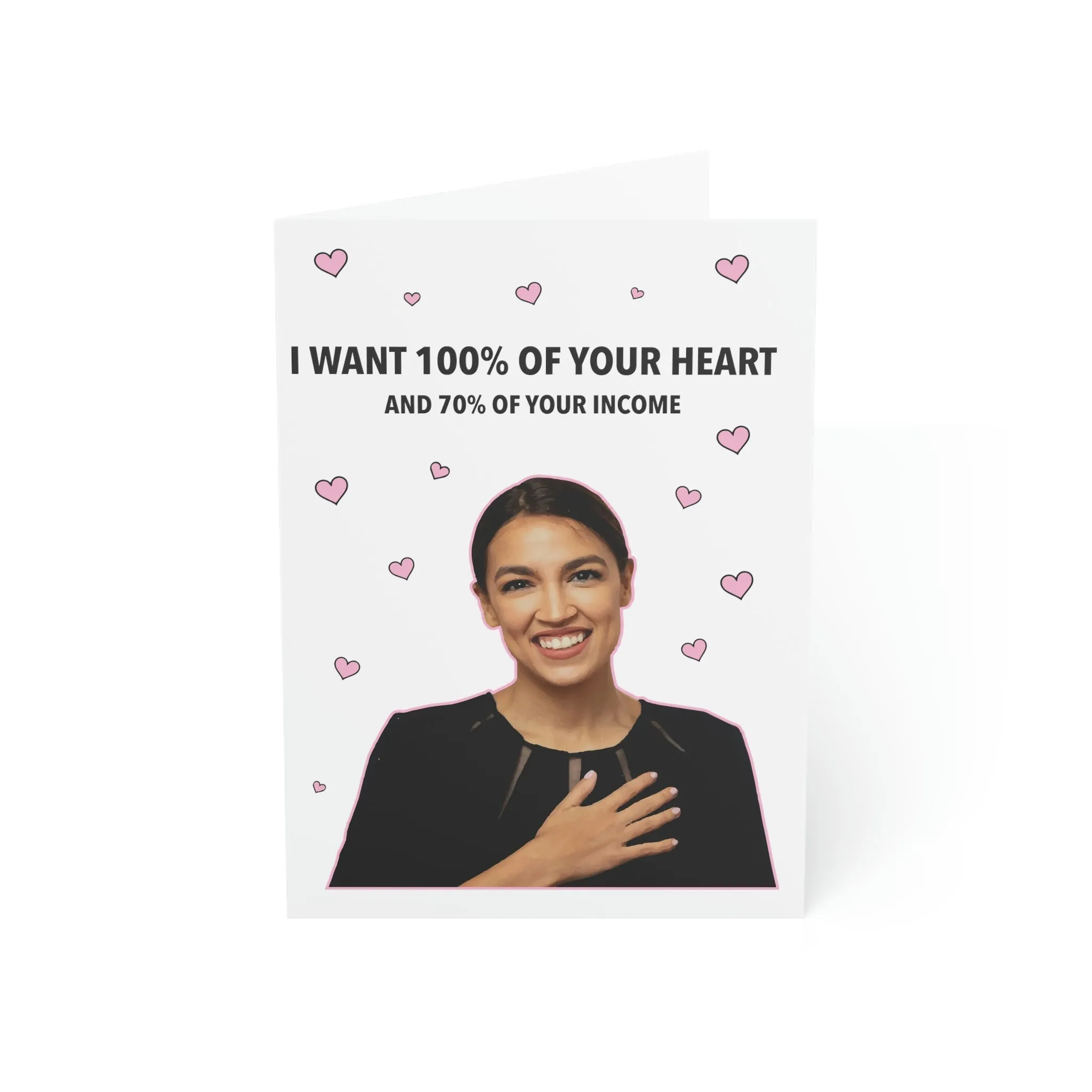 AOC I Want 100% of Your Heart Greeting Card (1, 10, 30, and 50pcs)