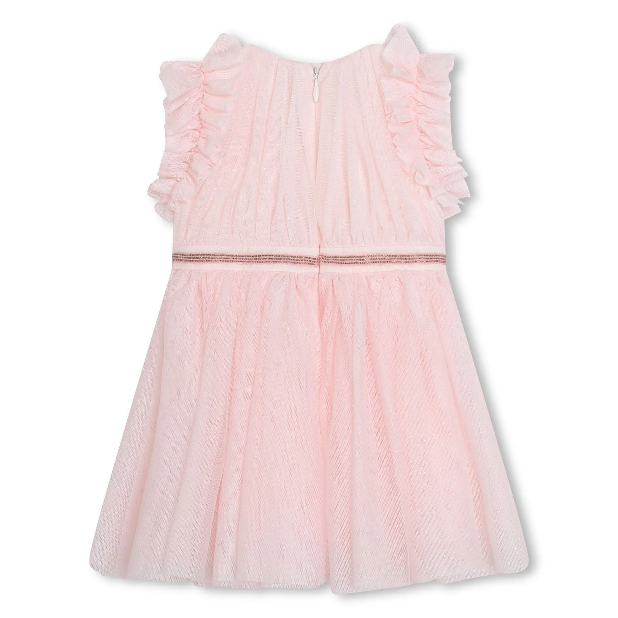 Apricot Baby Ceremony Tulle Ruffle Dress