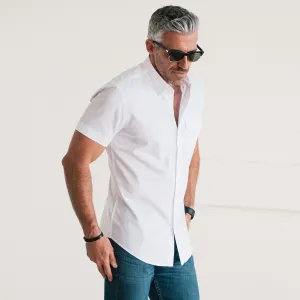 Author Short Sleeve Casual Shirt – Pure White Cotton Oxford