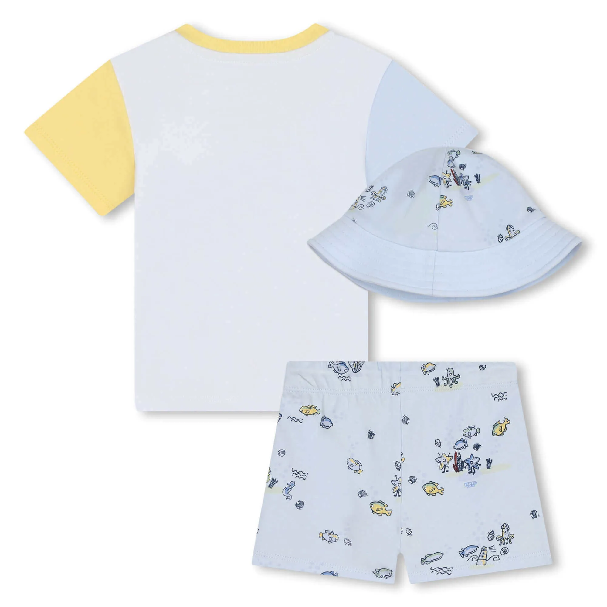 Baby Boys Blue Sea Life Shorts & Hat Set