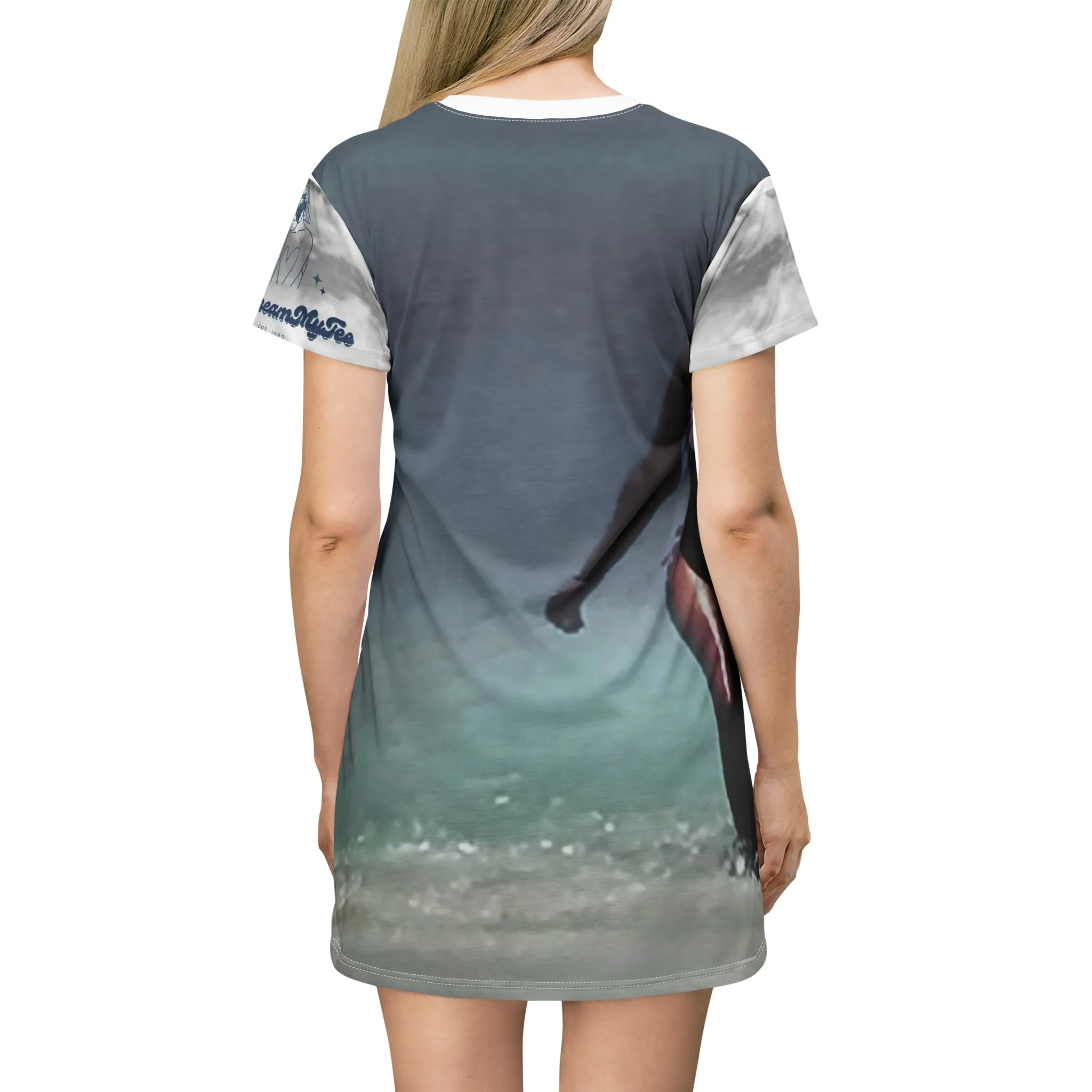 Beach All Over Print T-Shirt Dress