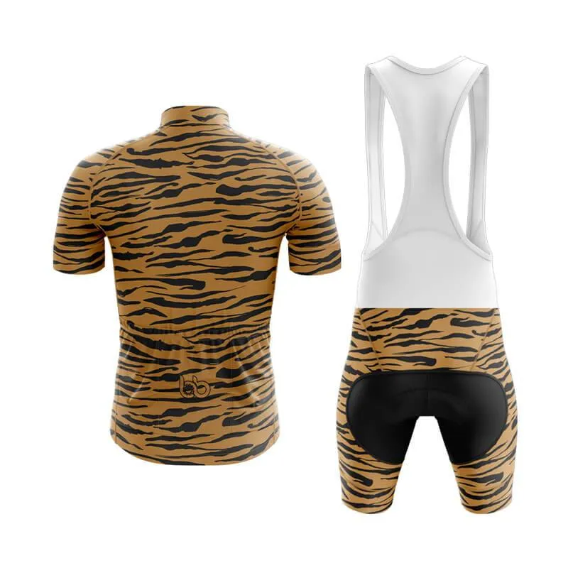 Beige Tiger Print Club Cycling Kit