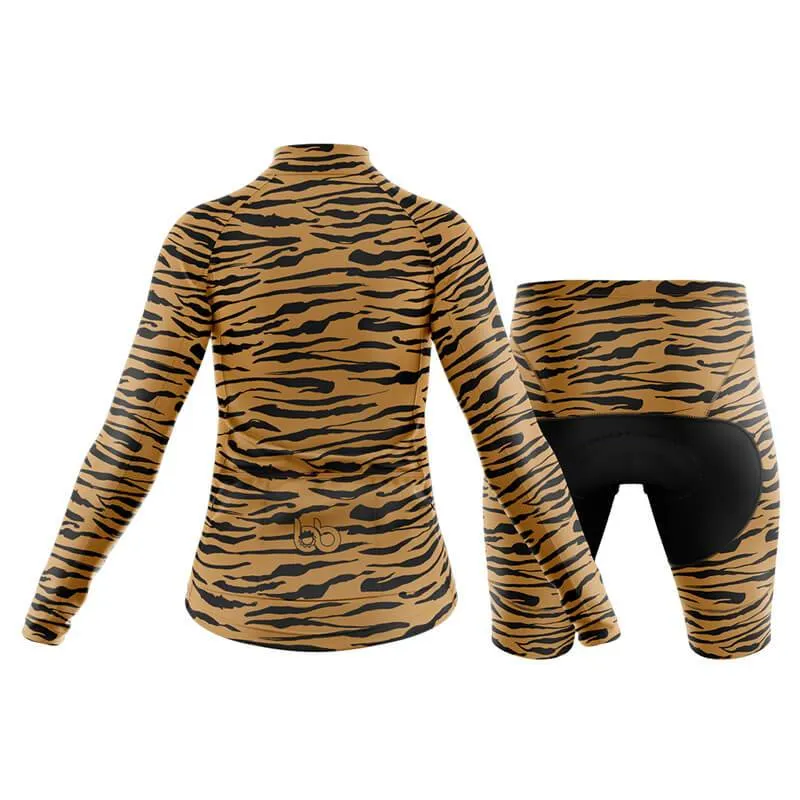 Beige Tiger Print Club Cycling Kit