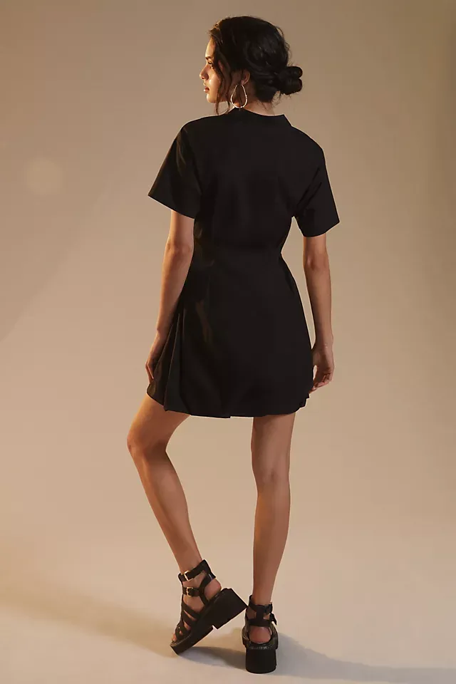 Belted Mini Shirt Short Dress