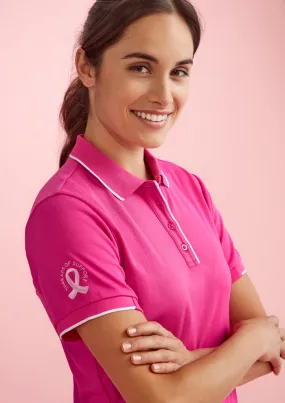 Biz Care Womens Pink Short Sleeve Polo (CST313LS)