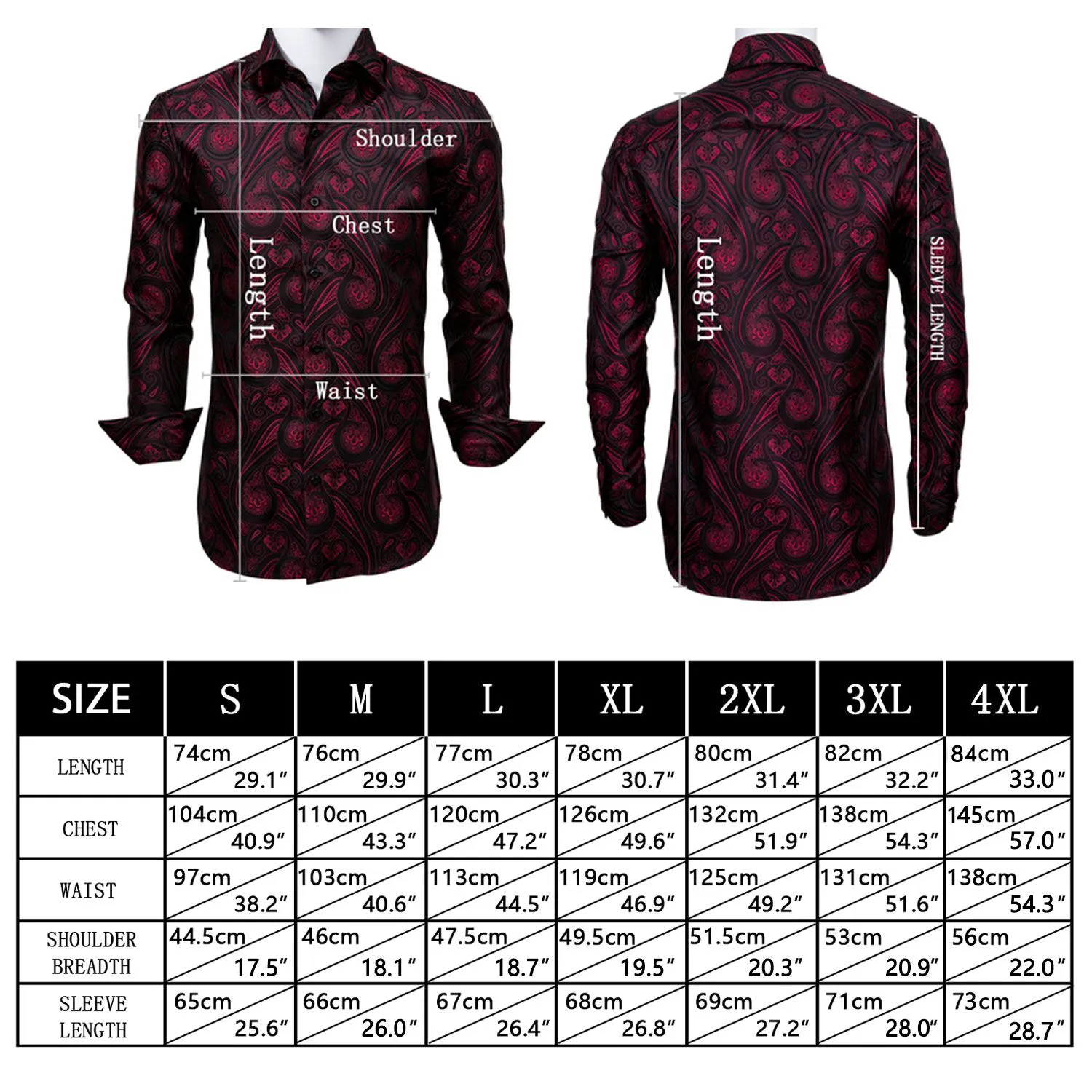 Black Champagne Floral Silk Men's Long Sleeve Shirt