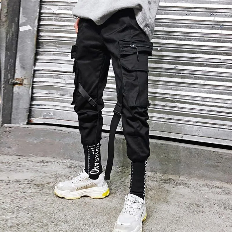 Black Harem Cargos w/ Cuffed Ankle