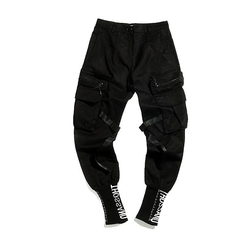 Black Harem Cargos w/ Cuffed Ankle