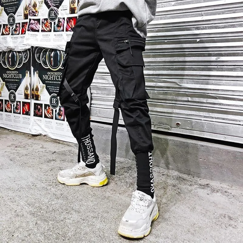 Black Harem Cargos w/ Cuffed Ankle