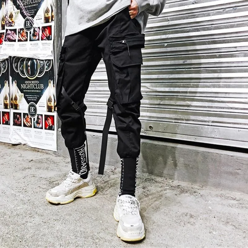 Black Harem Cargos w/ Cuffed Ankle