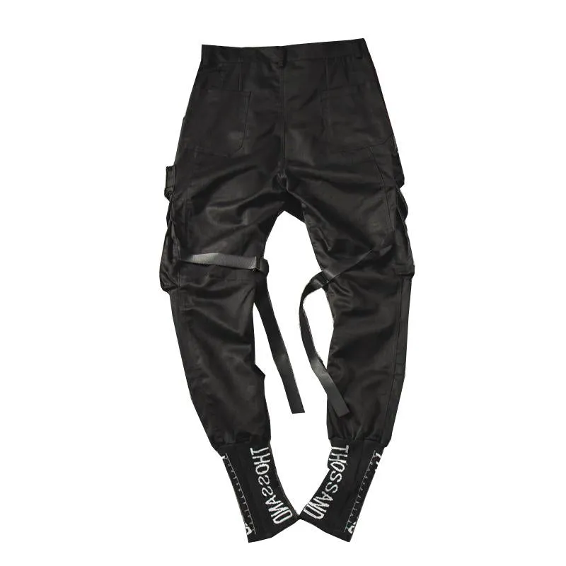 Black Harem Cargos w/ Cuffed Ankle