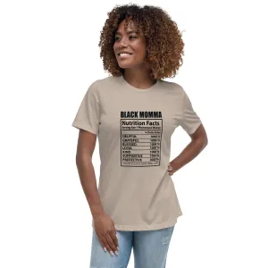 Black Momma Nutrition Facts Women's Short Sleeve T-Shirt