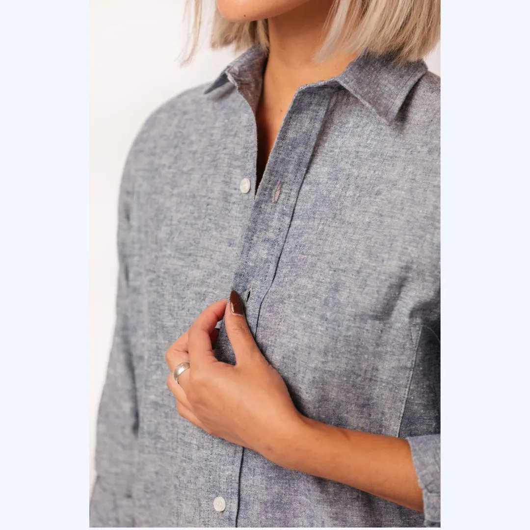 Blue Chambray Shirt Dress