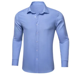 Blue Solid Men's Long Sleeve Casual Shirt