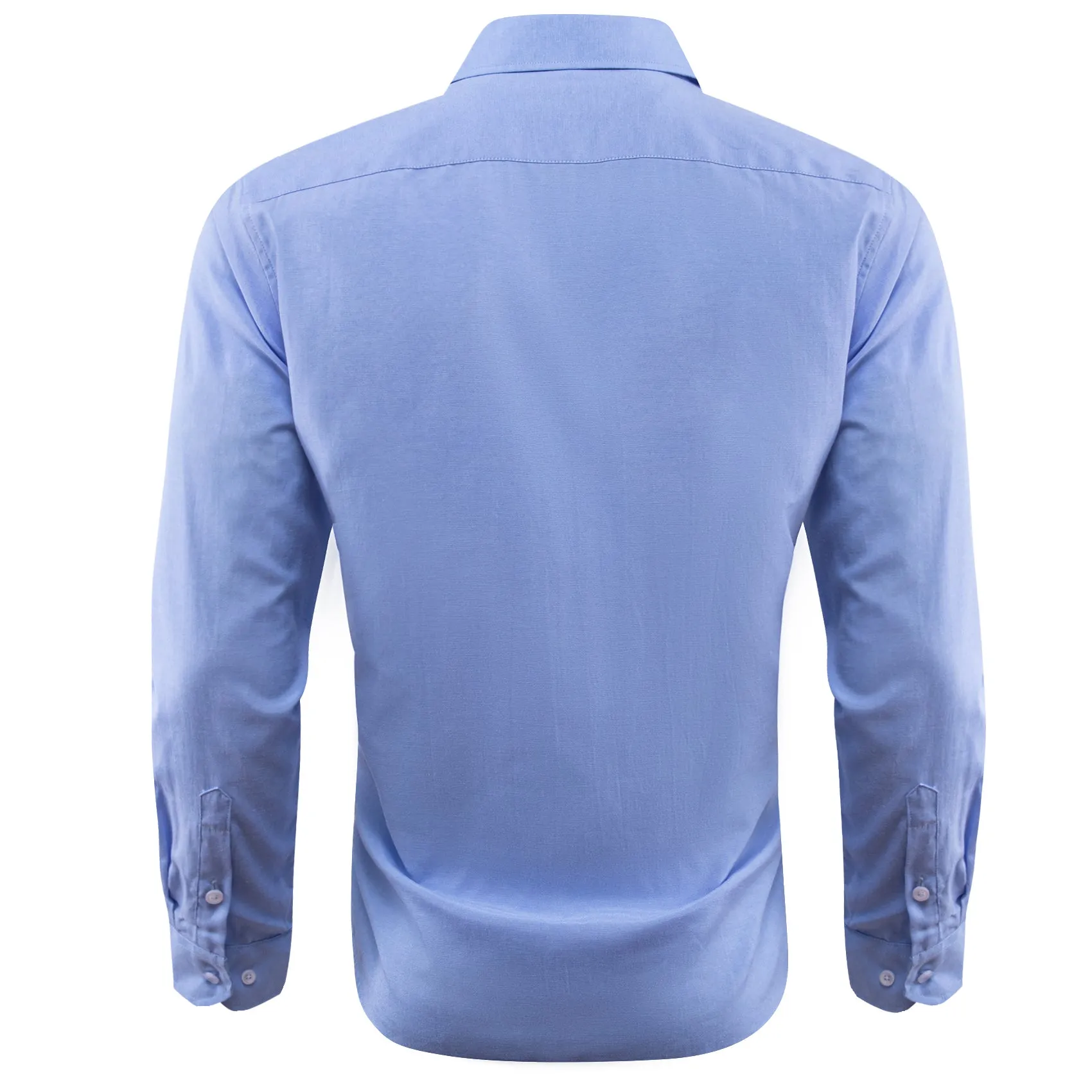 Blue Solid Men's Long Sleeve Casual Shirt