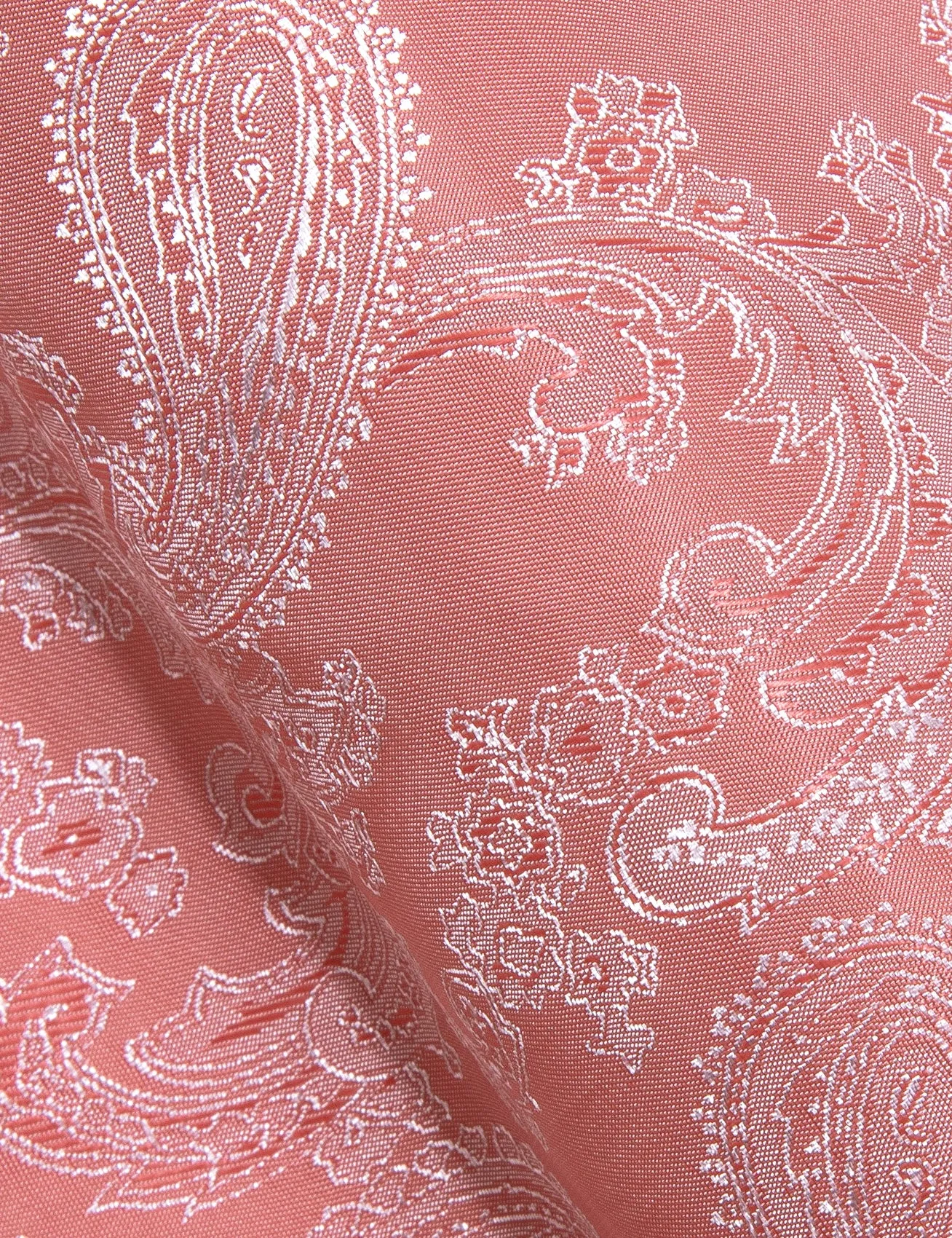 Blush pink Paisley Style Casual Silk Men's Long Sleeve Button Shirt