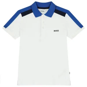 Boys White Short Sleeve Polo