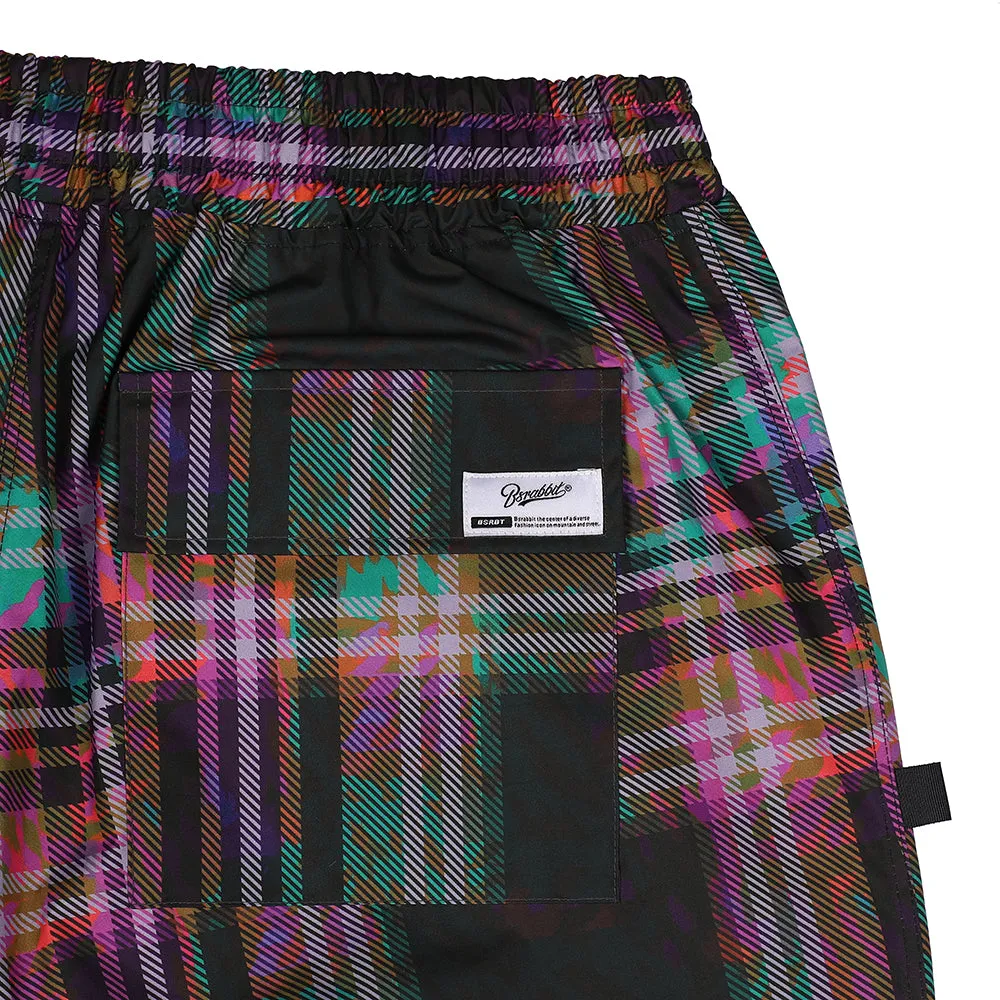 BSR POT-X REFLECTIVE JOGGER PANTS PURPLE CHECK