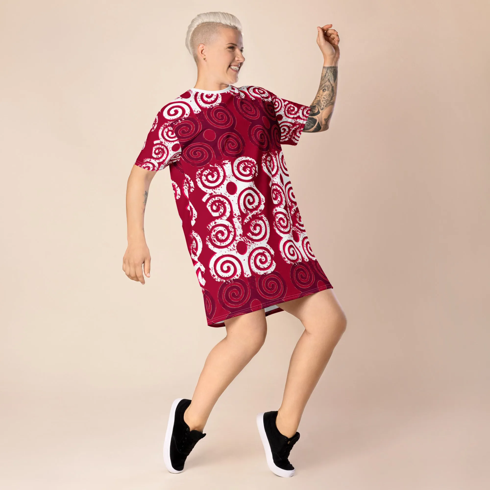 Bubalapa Spiral Batik T-shirt dress