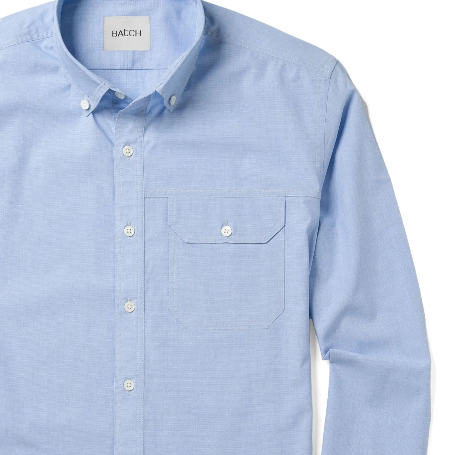 Builder Casual Shirt – Clean Blue Cotton End-on-end