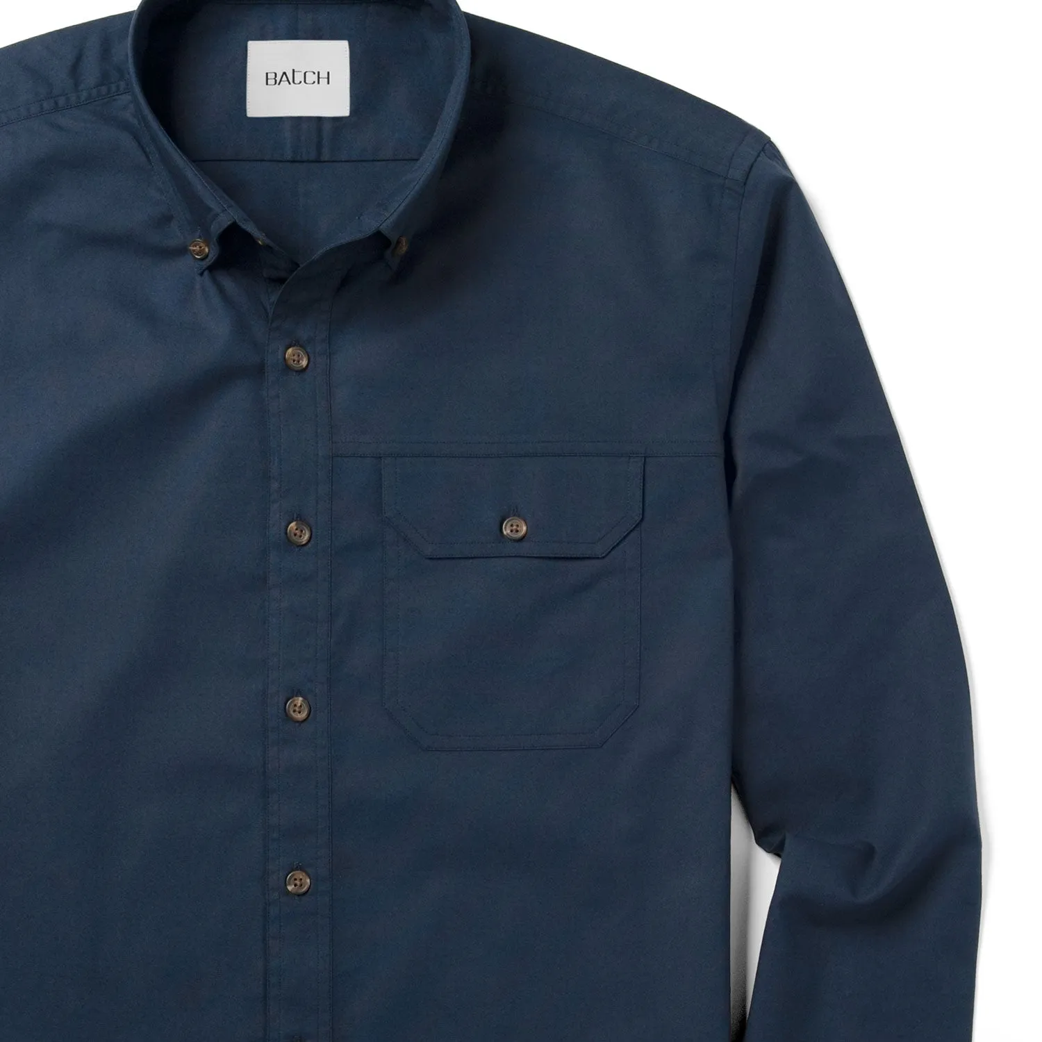 Builder Casual Shirt – Navy Blue Cotton Oxford