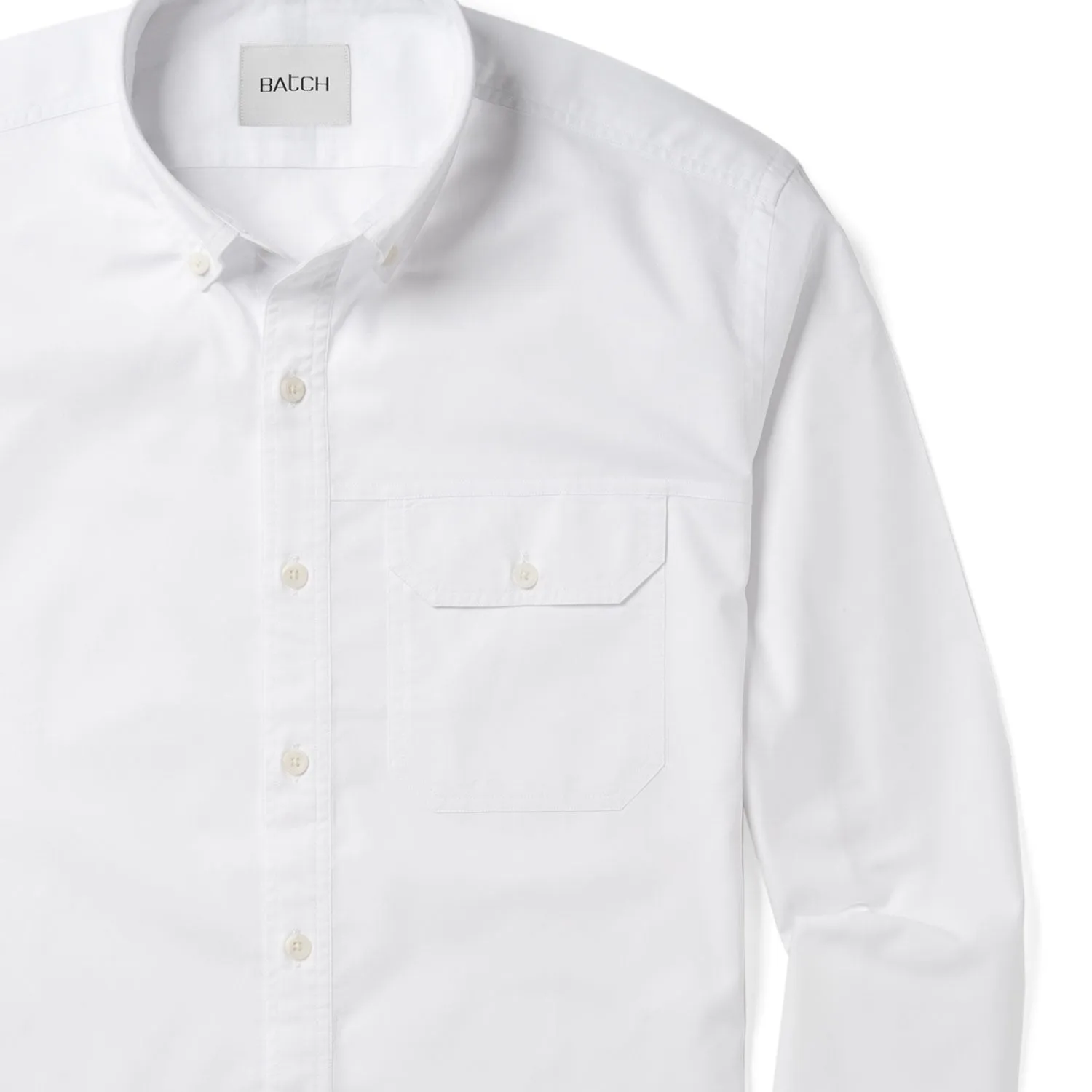 Builder Casual Shirt – Pure White Cotton Oxford