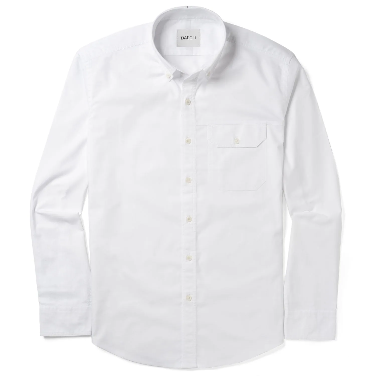 Builder Casual Shirt – Pure White Cotton Oxford