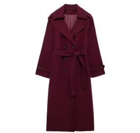 Burgandy luxury medí coat