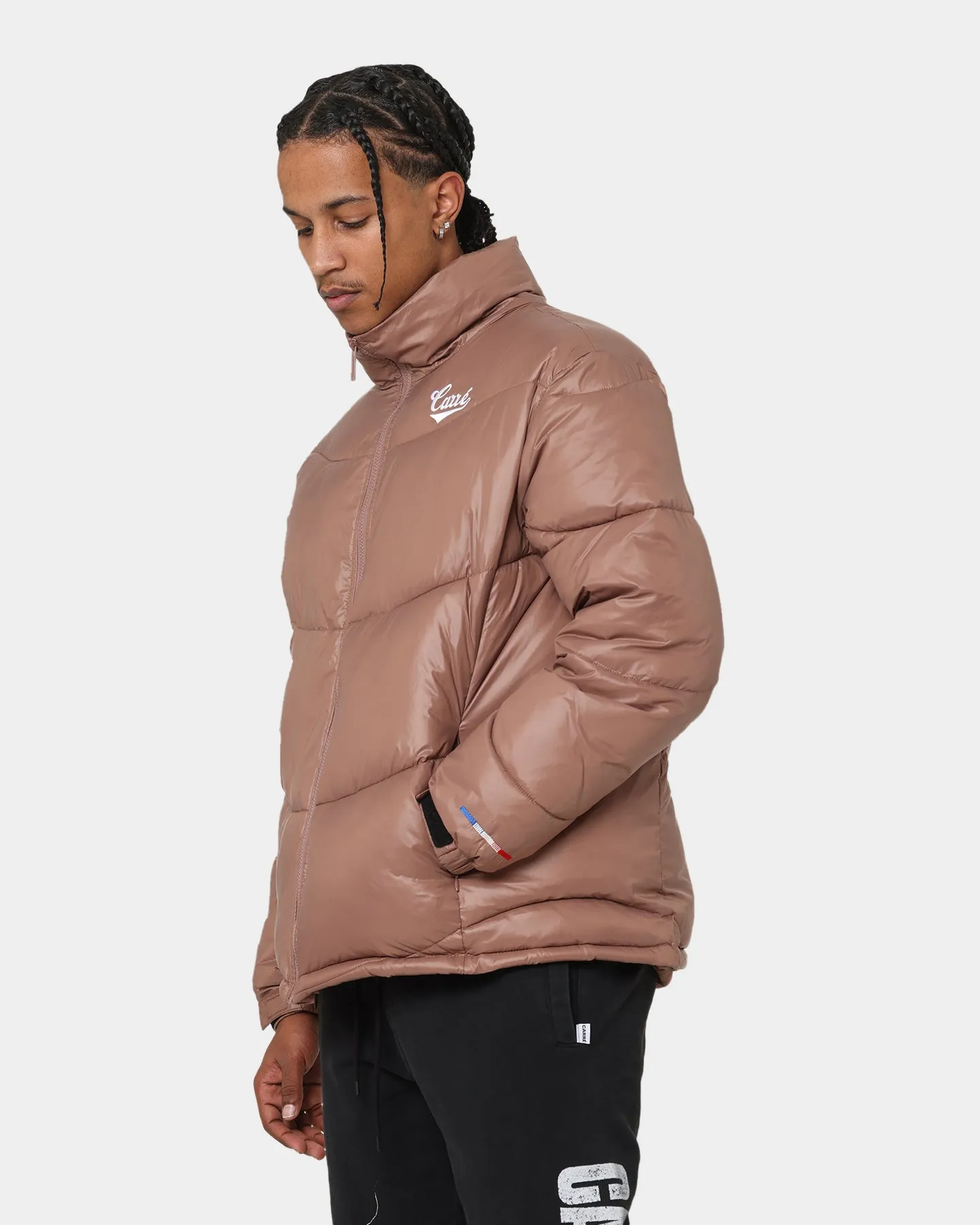 Carré Wave Puffer Jacket Brown