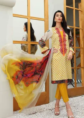 Charizma Infinity Edition 3 · Embroidered Lawn With Chiffon Dupatta – CIN-15A