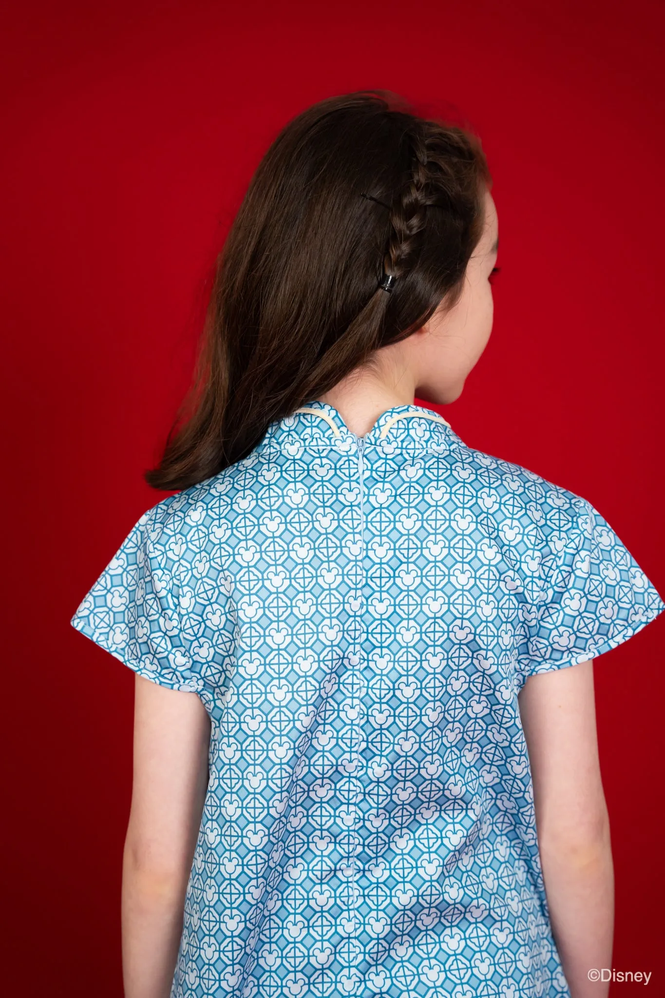 Cheongsam - Blue Mickey Tiles