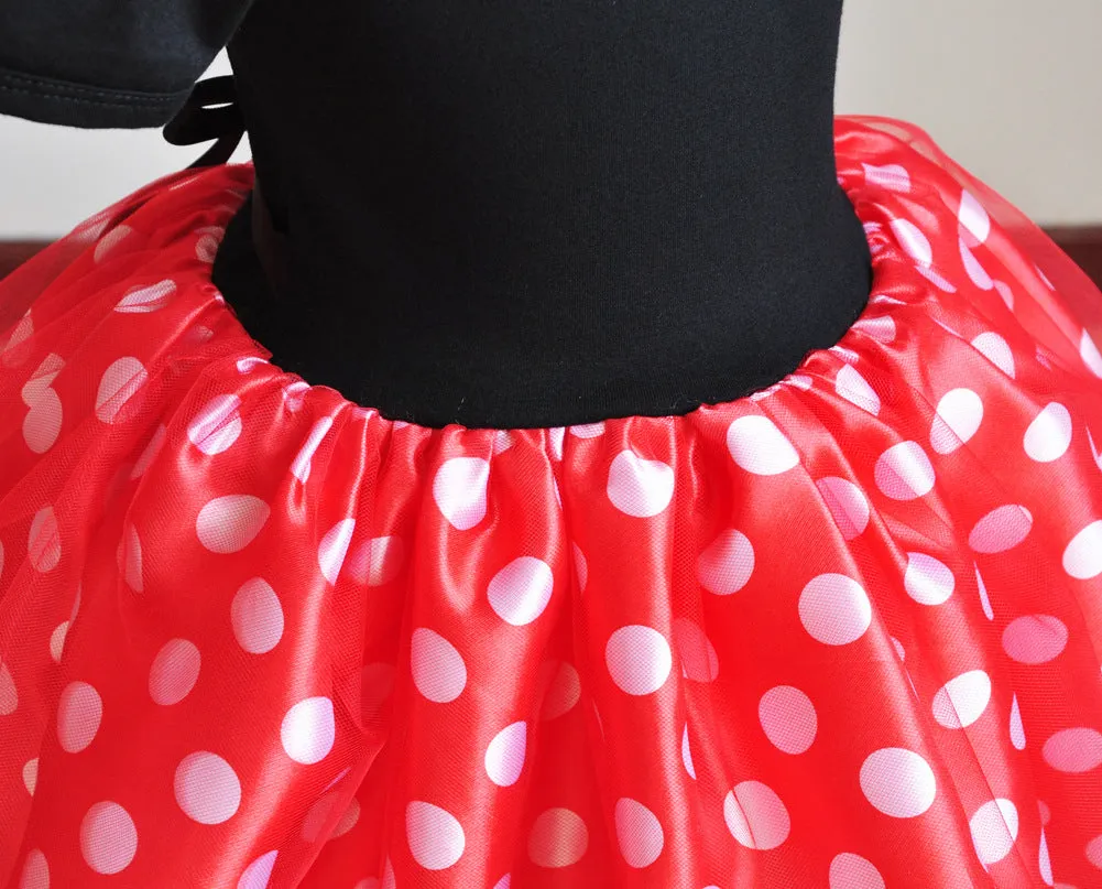 Children Shirt Mickey Cartoon Dress Printed Princess Dress Children's Bow Performance Children's Clothing