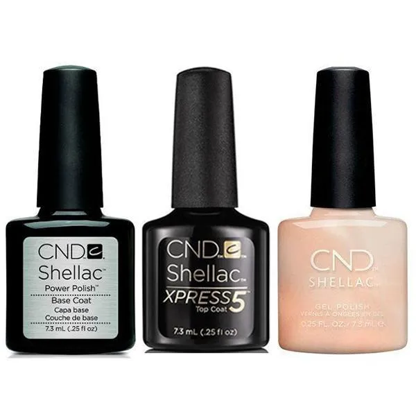 CND - Shellac Xpress5 Combo - Base, Top & Lovely Quartz (0.25 oz)