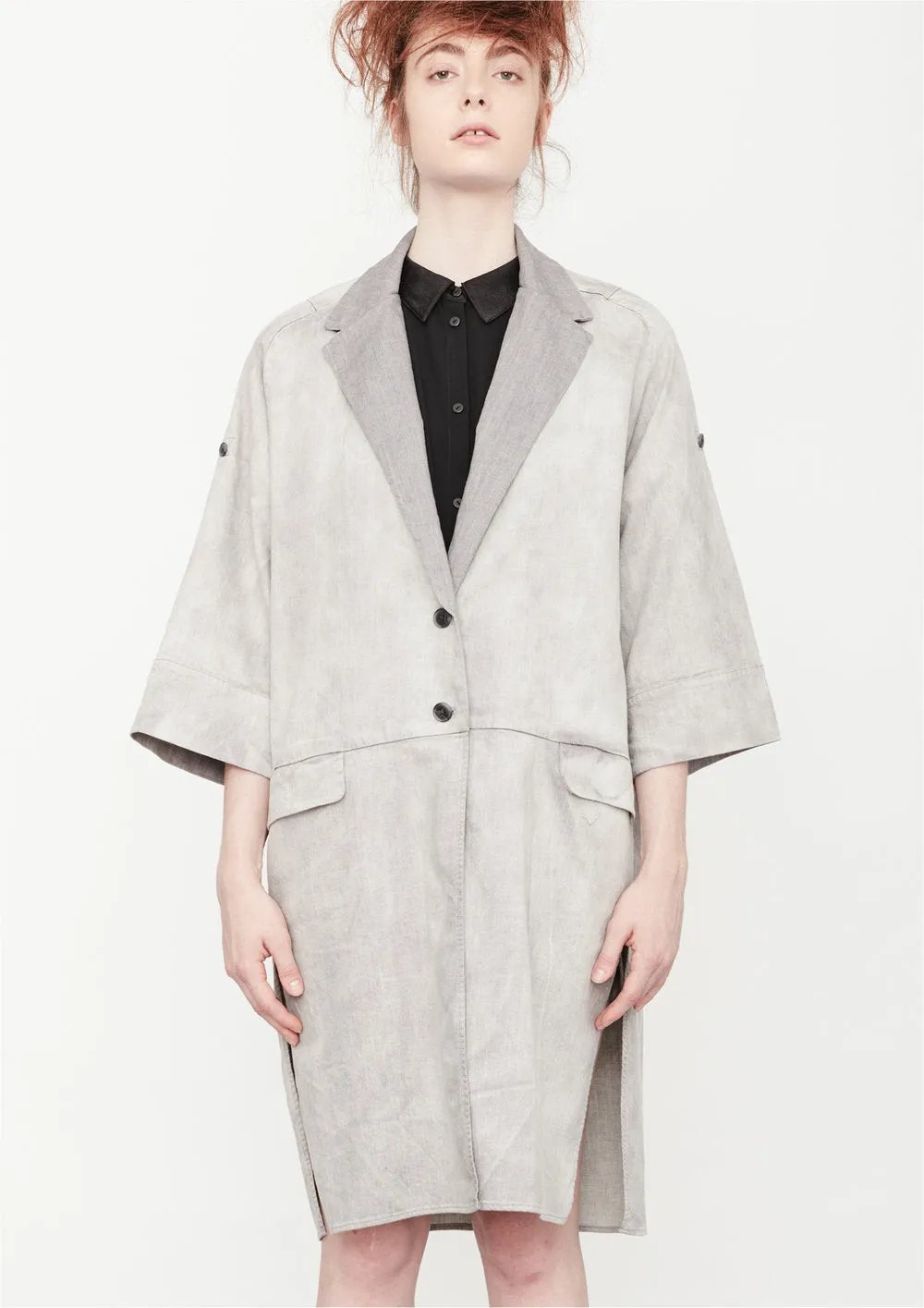 COAT - DENIM light grey washed