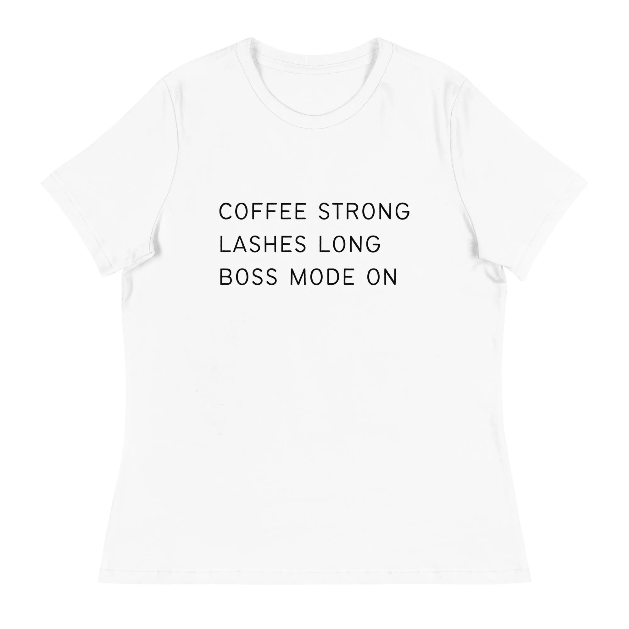 Coffee Strong Lashes Long Women's Short Sleeve T-Shirt